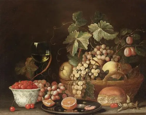 Jacob Van Es Basket Of Fruit