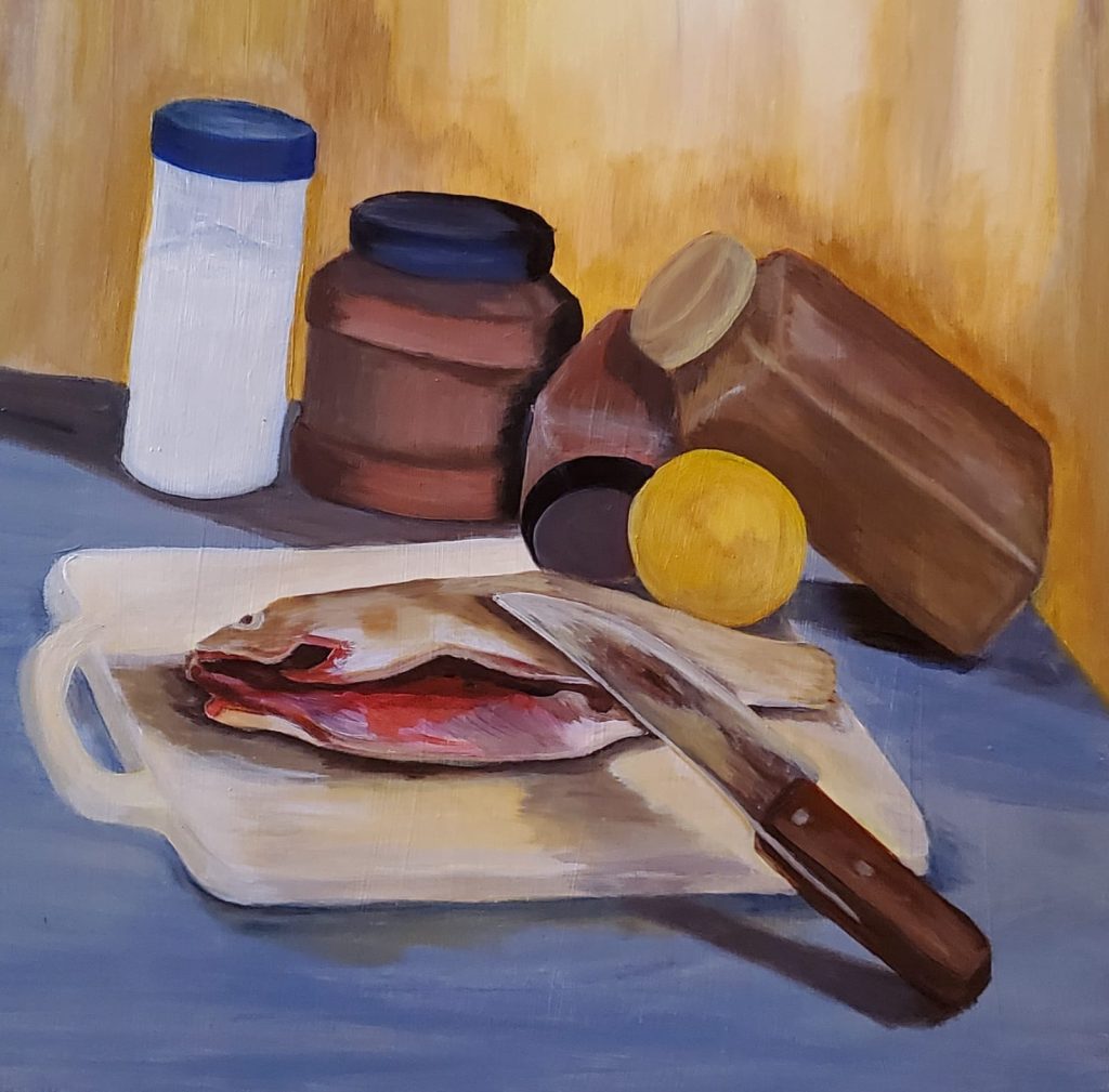 Still Life with Cut Fish by Latoya Greene