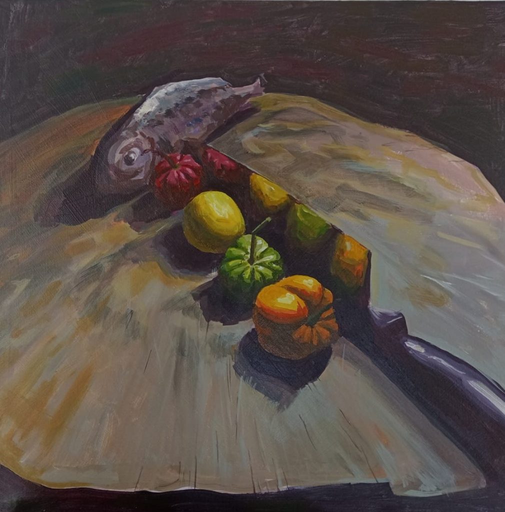 Still Life with Fish and Knife by Christopher Killikelly