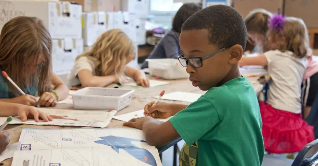 Students at work in a classroom