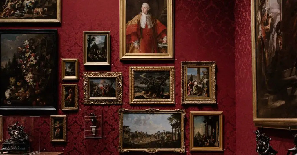 Works of art on display