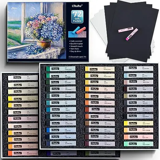 Ohuhu 72 Long Chalk Pastels Set