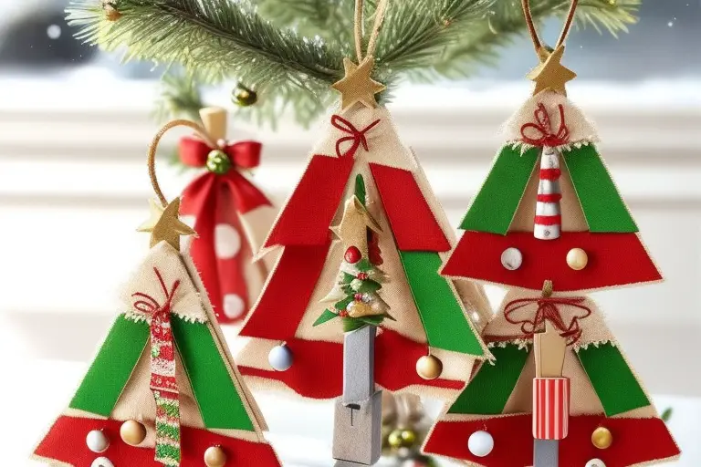 Clothespin Christmas Tree Ornaments