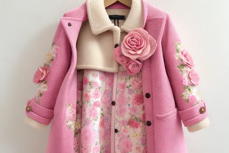 Crafted Faux Flower Coat