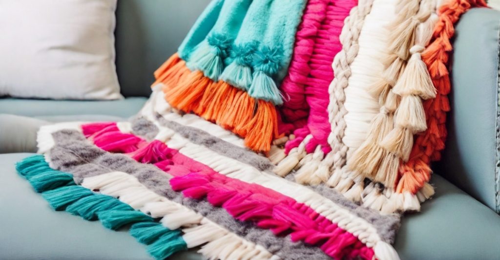 Easy DIY Tassel Throw Blanket