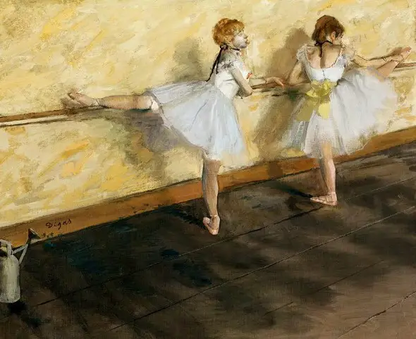 Dancers Practicing at the Barre