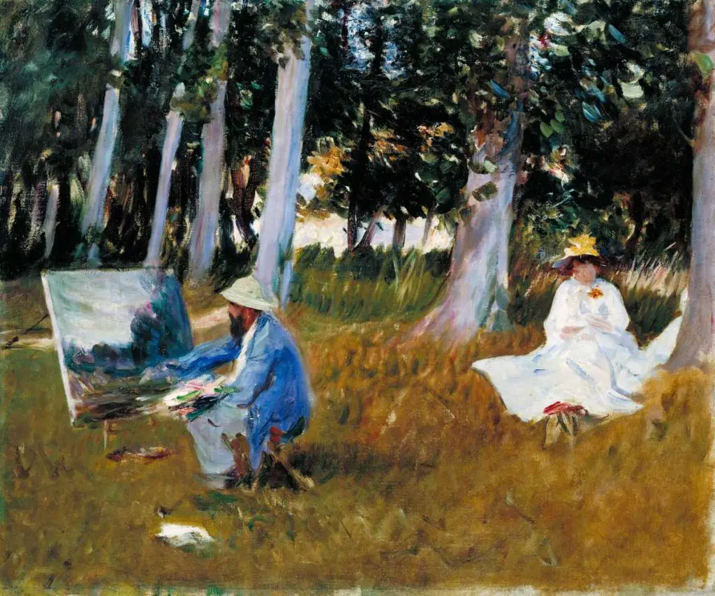 Claude Monet Painting by the Edge of a Wood (?1885)