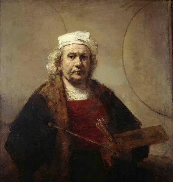 Self-Portrait with Two Circles